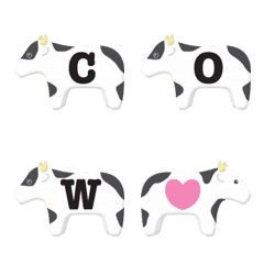 line up cow figurine emoji