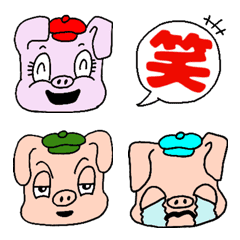 Enoji of three little pigs