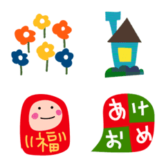 Various cute winter emojis