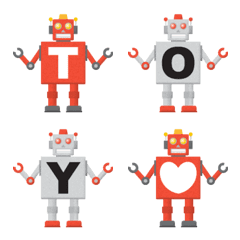 line up tin robot emoji