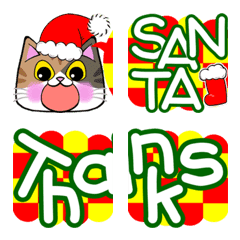 【크리스마스】 연결 고양이의 이모티콘