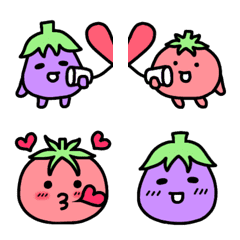 Eggplant and Tomato Emoji