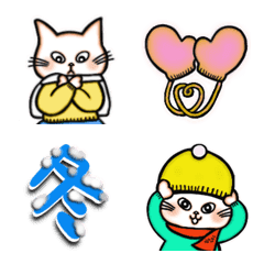 Pure cat emoji -winter-