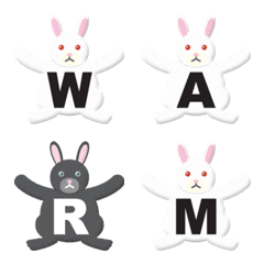 hold hands bunny alphabet emoji