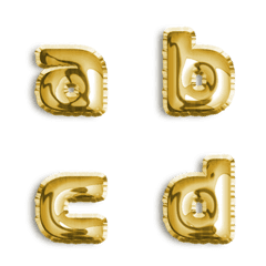 PARTY BALLOON - GOLD - Lowercase