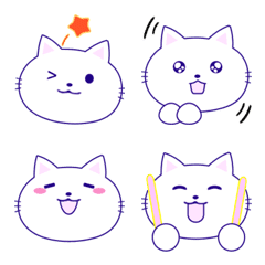 Cute White Cat Emoji Stickers