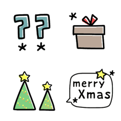 Colorful kawaii winter emoji