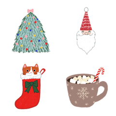 Crayon Christmas & New Year cute emoji