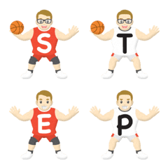 connect basketball player alphabet emoji