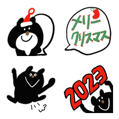 Winter emoji of a black bear