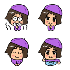 purple cap girl