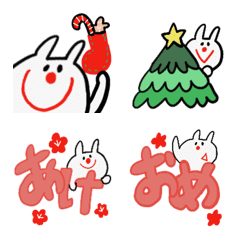 Winter emoji of a rabbit