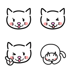 可愛的白貓表情符號