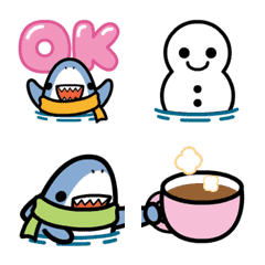 It works! Winter Small shark cute Emoji
