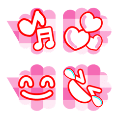 Loose and cute pink gingham emojis 2