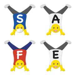 handstand smiley alphabet emoji