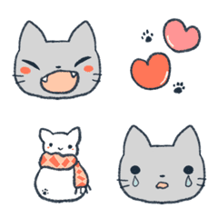 Emoji gray cat – LINE อิโมจิ | LINE STORE