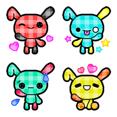 colorful rabbit emotions emoji