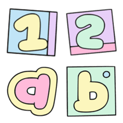 cute numbers pastel & a-z