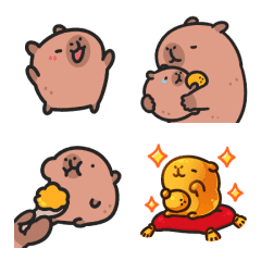 Capybara Mom and Baby Animated Emoji