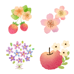 動く♡fleurs et fruits♡花と果物の絵文字