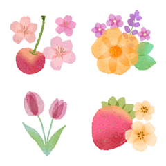 ♡fleurs et fruits♡花と果物の絵文字