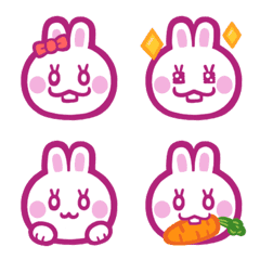 Emoji of various fun rabbits