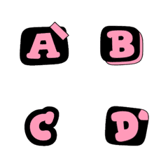 black and pink letters