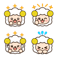 cute sheep face emoji set