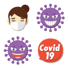 coronavirus & english word emoji