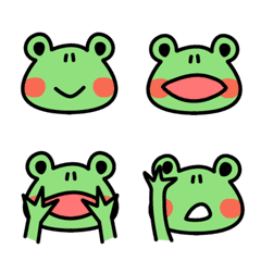 개구리의 귀여운 표정 이모티콘
