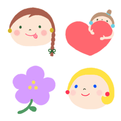 อิโมจิไลน์ Kawaii girlish emoji