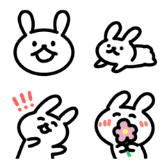 White rabbit with various expressions