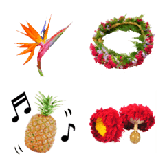 Hawaiian flowers and pineapples