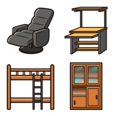 Chair, desk, bed, storage furniture
