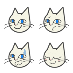 Emoji of expressive white cat