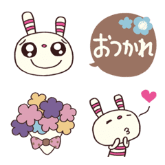 Cute Daily Life The striped rabbit Emoji