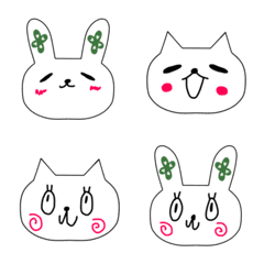 うさぎとにゃんこ♡気持ち伝える表情絵文字