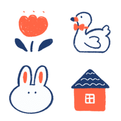 emoji navy and orange