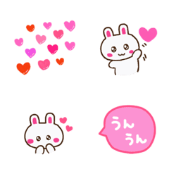 Fluffy rabbit vivid color emoji