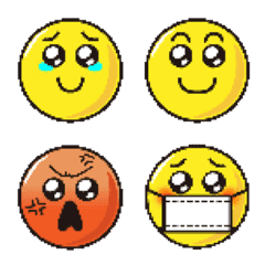 Cute pixel art emoji