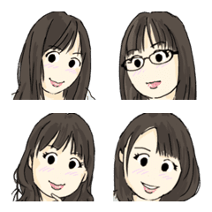 Japanese cute girl03,emoji