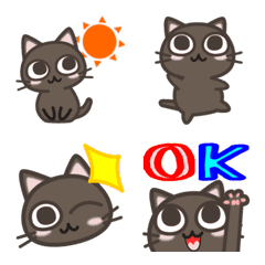 Let's use it! Moving black kitten emoji.