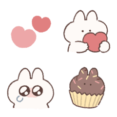 rabbit and carrot  (lots of hearts)