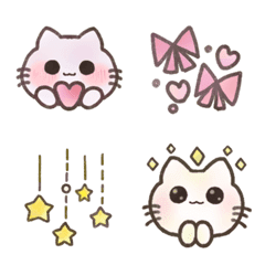 8 pastle colors  cute cat emoji