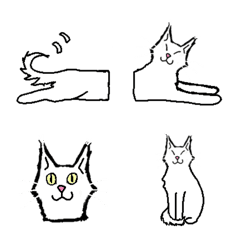 white cat Turkish Angora emoji