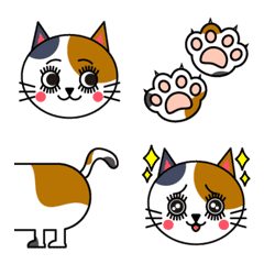 Calico cat Hope's everyday emoji.