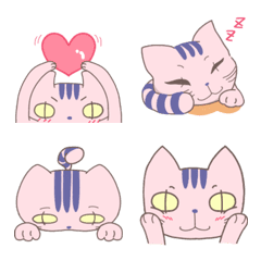 しま猫たたみちゃんの絵文字スタンプ第一弾