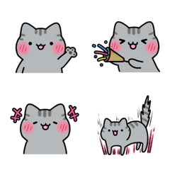 Emoji silver tabby cat Nya