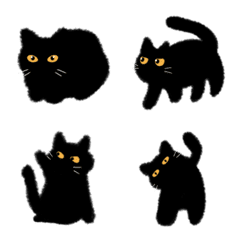 Black cat emoji with mean eyes